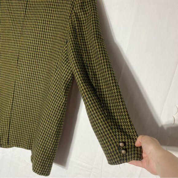 Vintage Two Roads Yellow Black Houndstooth Blazer - Picture 6 of 15